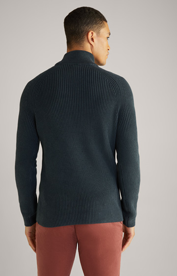 Sweter bawełniany Henricus w kolorze ciemnoniebieskim