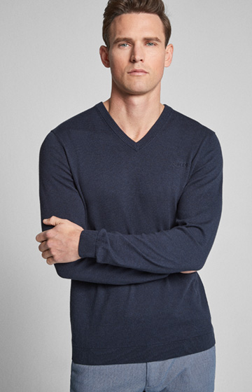 Pullover Leas in Dunkelblau meliert