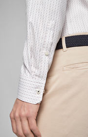 Hemd Panko - bügelleicht - in Weiß/Bordeaux gemustert