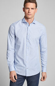 Hemd Pajos-W in Blau/Weiß gemustert