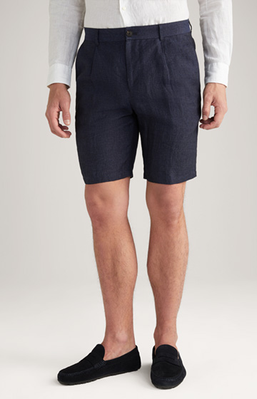 Dinghy linen shorts in dark blue