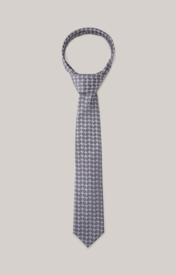 Krawat jedwabny w kolorze granatowym ze wzorem