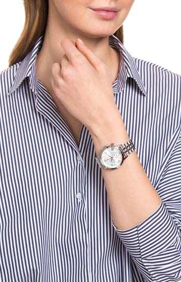 Damenuhr in Silber/Weiß