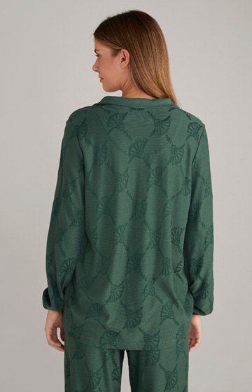 Long Sleeve Loungewear Top in Dark Green