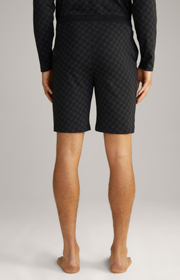 Loungewear Shorts in Schwarz gemustert