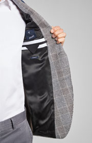 Sakko Four in Hellgrau gemustert