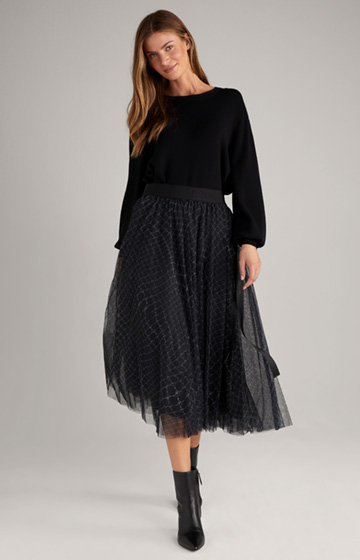 Tulle Skirt in Black/White Patterned