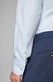 Hemd Pierce - bügelleicht - in Hellblau gemustert