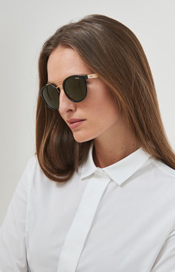 Sonnenbrille in Schwarz/Gold