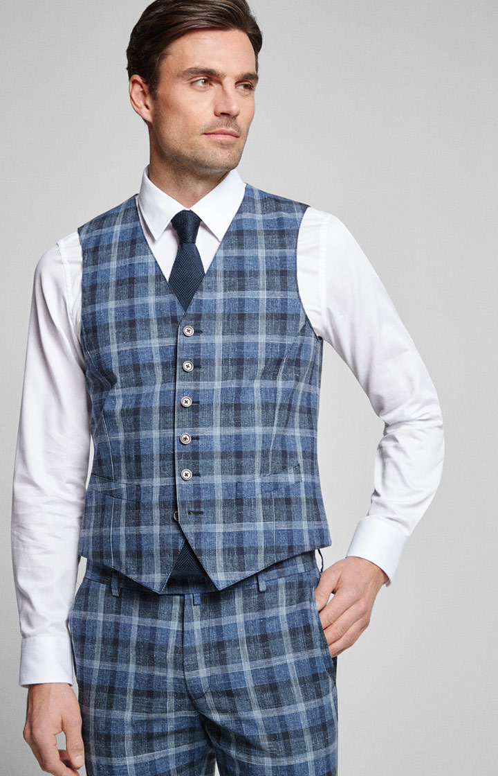 Weste Wackno in Blau kariert