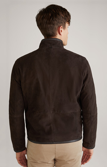 Skórzana kurtka Pinto w kolorze ciemnobrązowym