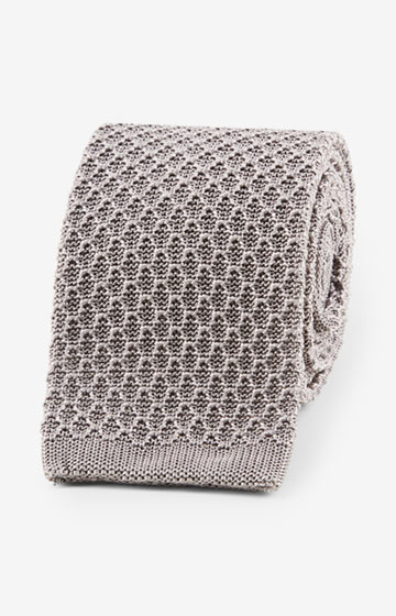 Seiden-Strickkrawatte in Taupe