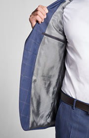 Baukasten-Sakko Finch in Blau kariert