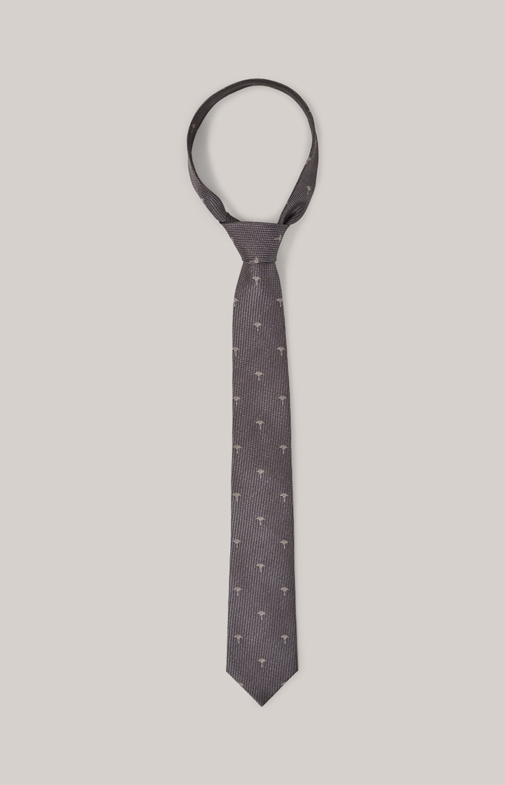 Krawat jedwabny w kolorze szarym