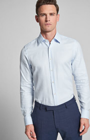 Hemd Pierce - bügelleicht - in Hellblau gemustert