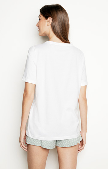 Loungewear T-Shirt in Weiß