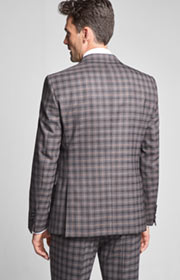 Baukasten-Sakko Herby in Braun/Grau kariert