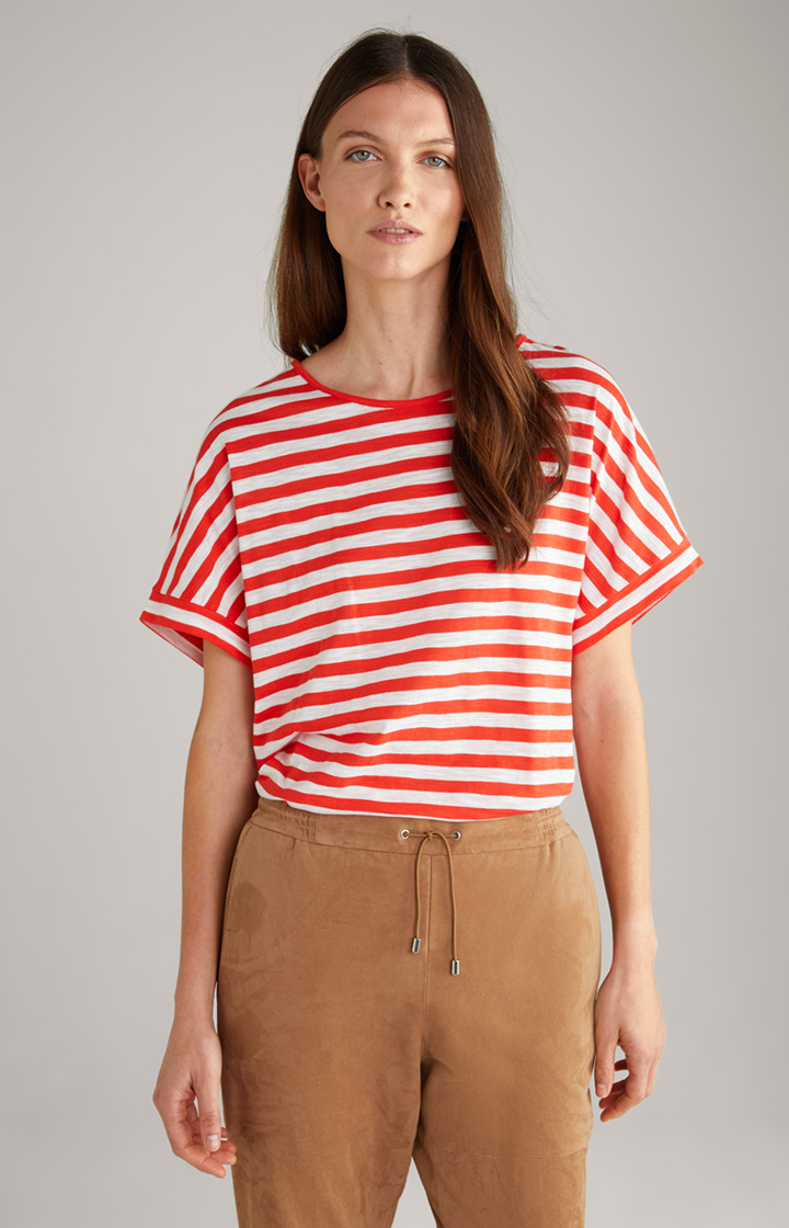 T-Shirt in Rot/Weiß gestreift