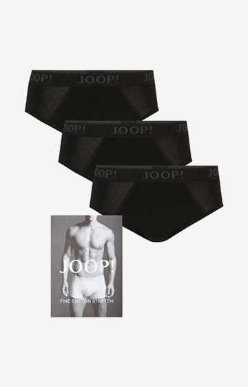 3er-Pack Fine Cotton-Stretch Slips in Schwarz