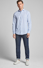 Hemd Pajos-W in Blau/Weiß gemustert