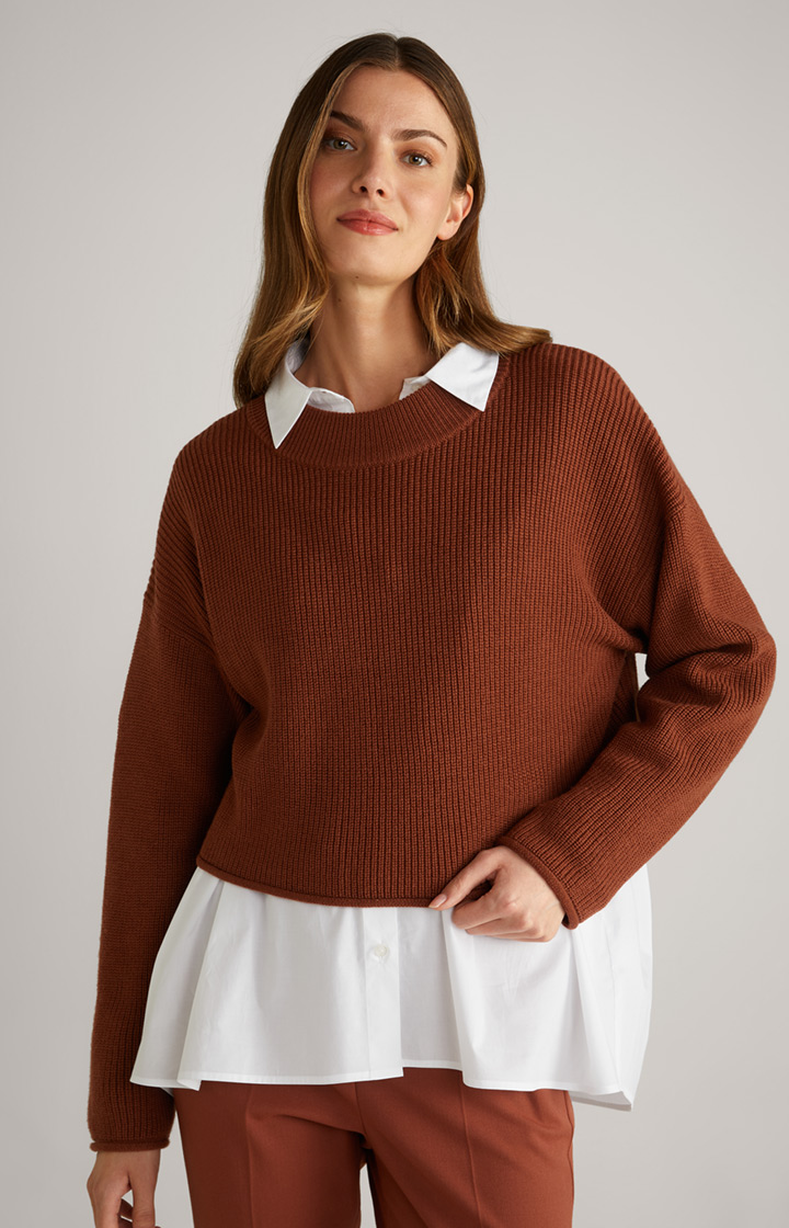 Dzianinowy sweter w kolorze miedzi
