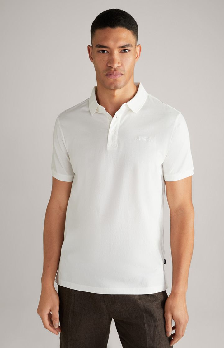Pasha cotton polo shirt in off-white