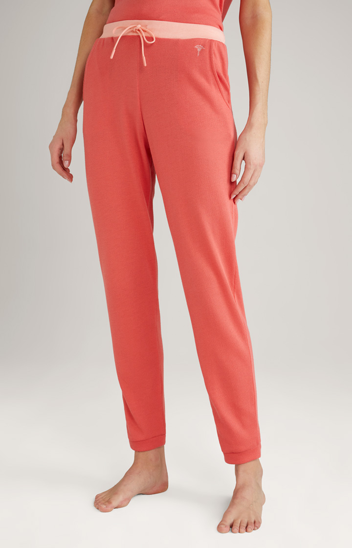 Loungewear pants in orange-red