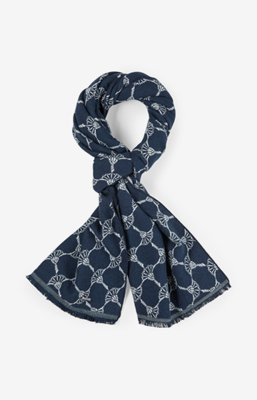 Schal Felix in Dunkelblau/Weiß