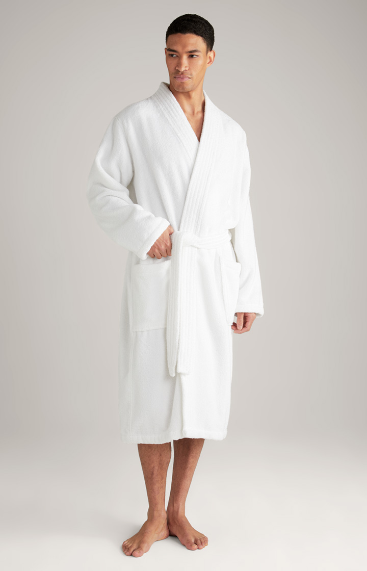 Męski płaszcz kąpielowy w kolorze białym