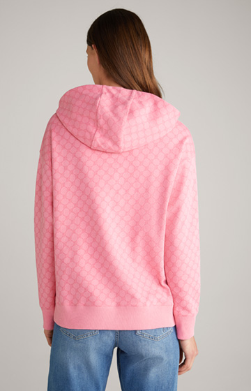 Bluza z kapturem w kolorze różowym, ze wzorem