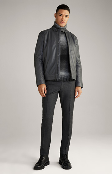 Peel Leather Jacket in Grey