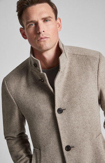 Mantel Maron in Beige-Melange