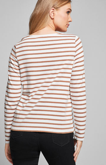 Pullover Tilla in Braun/Weiß gestreift