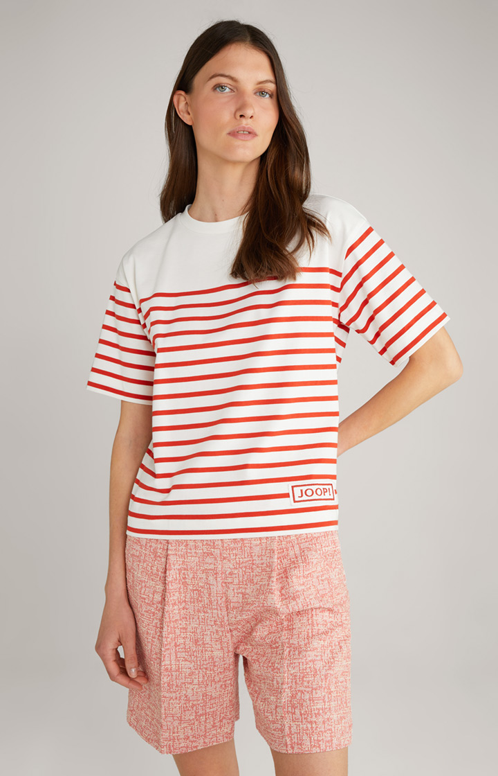 Sweatshirt T-shirt in light red stripes