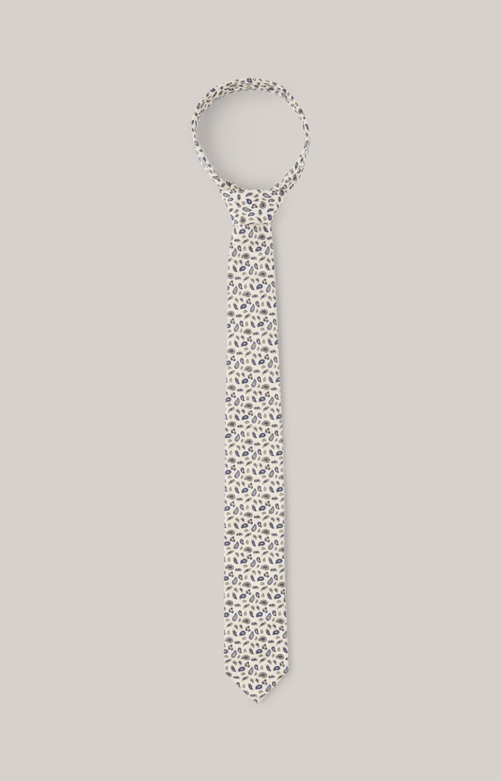 Krawatte in Beige/Blau gemustert