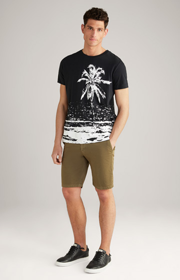 Baumwoll-T-Shirt Agnus in Schwarz/Weiß