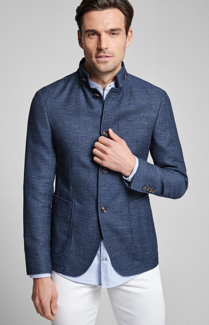 Sakko Hankook in Blau gemustert