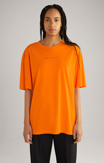 Bawełniana koszulka unisex w kolorze pomarańczowym neonowym