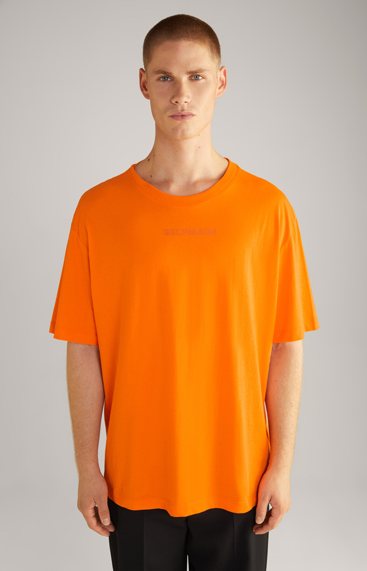 Bawełniana koszulka unisex w kolorze pomarańczowym neonowym