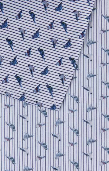 Einstecktuch in Blau/Weiß gemustert