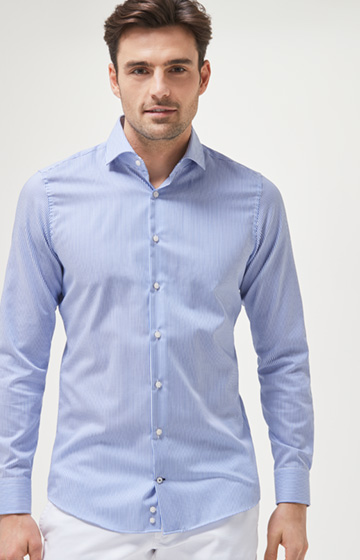 Hemd Panko - bügelfrei -in Blau gestreift