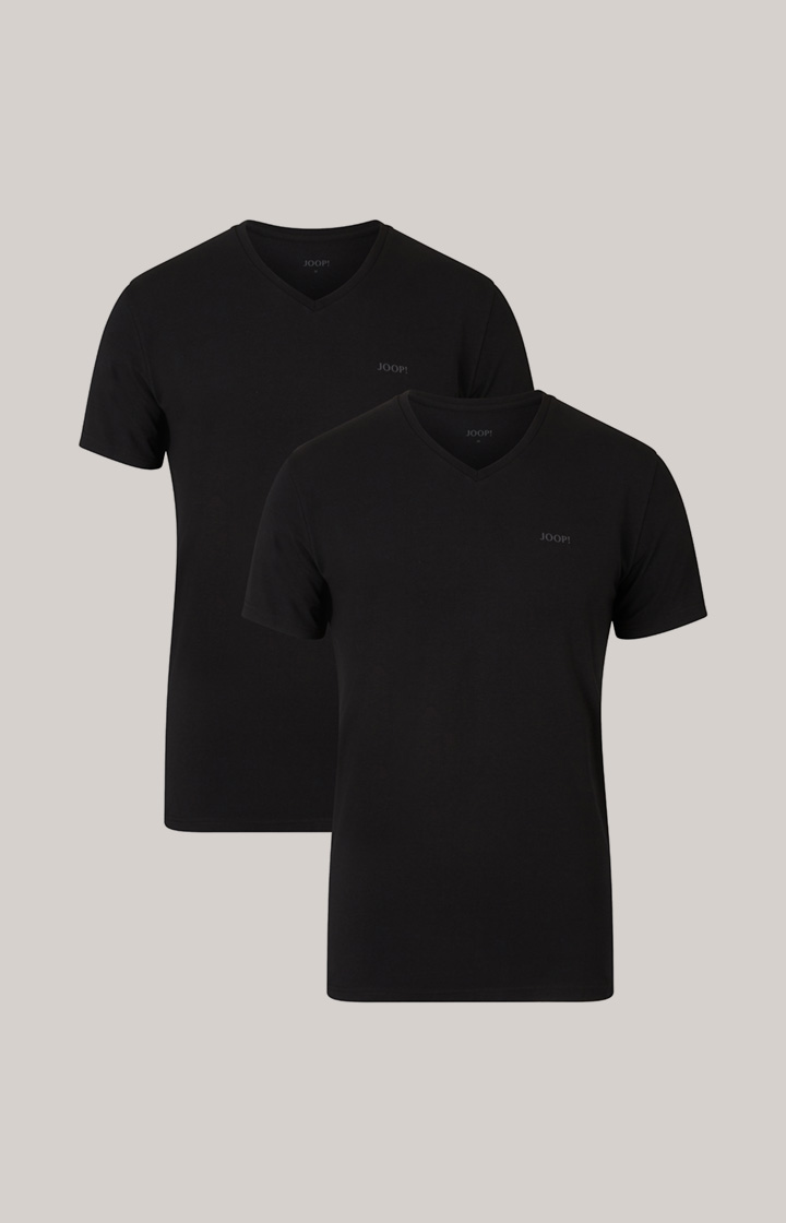 2-Pack of Fine Stretch Cotton T-Shirts in Black