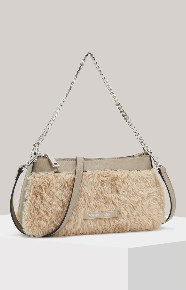 Schultertasche Domenica Wool Paolina in Taupe