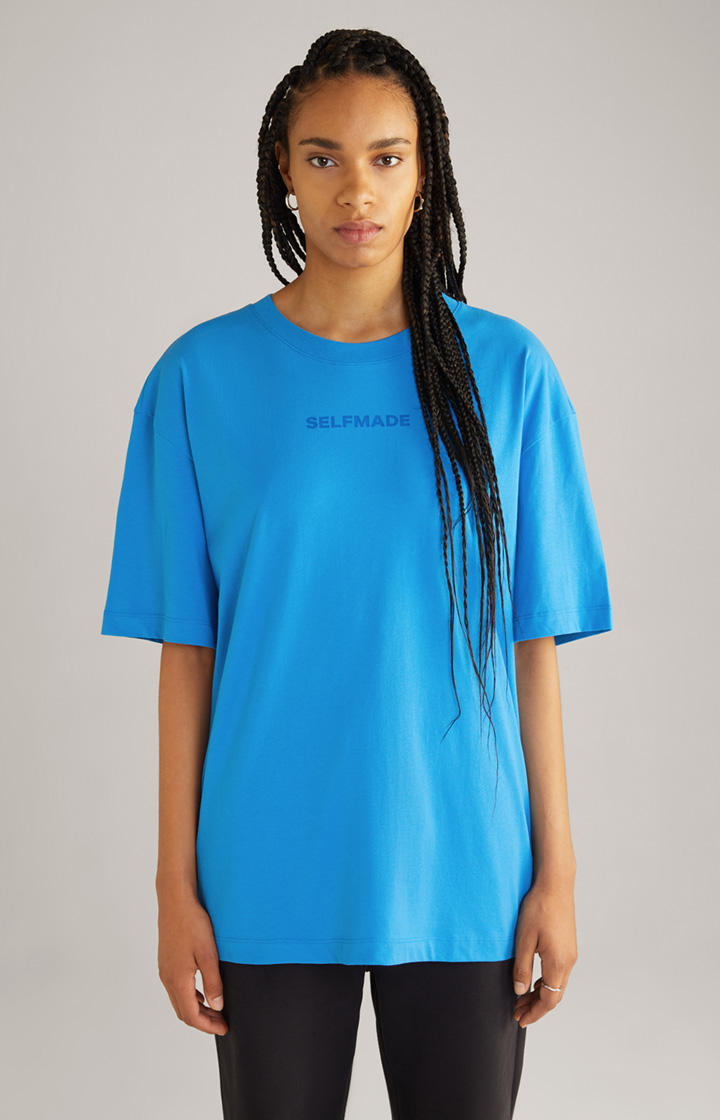 Unisex-Baumwoll-T-Shirt in Blau