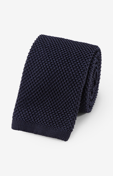 Seiden-Strickkrawatte in Dunkelblau