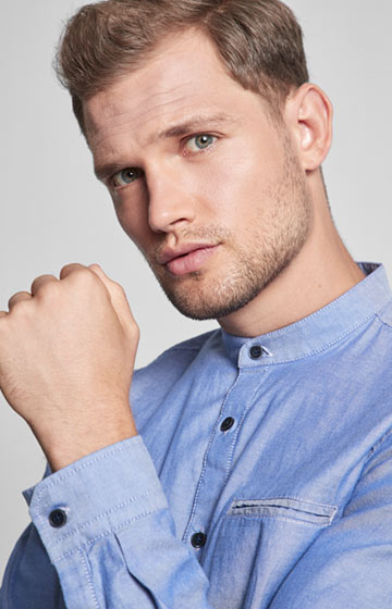 Hemd Habakuk in Denim Blau