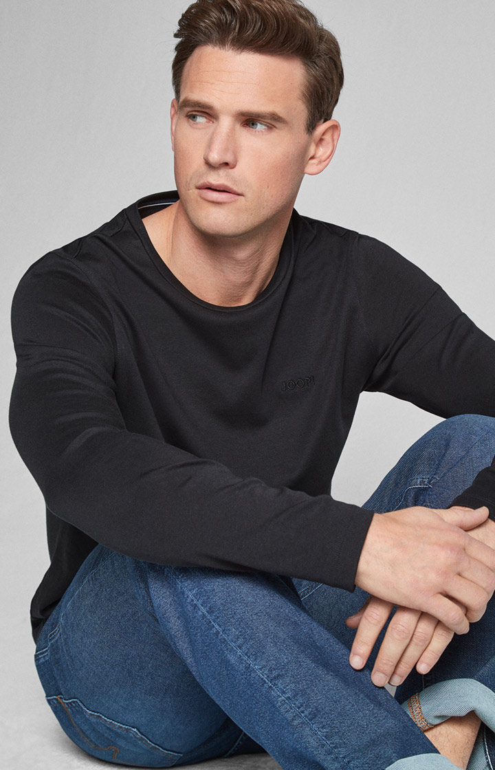 Langarm-Shirt Clifford in Schwarz