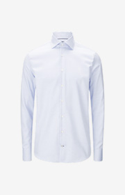 Hemd Mika - bügelfrei -  in Blau gemustert