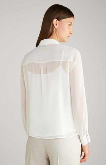 Chiffon-Bluse in Offwhite