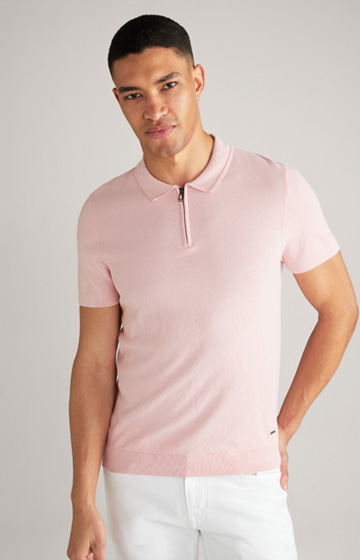 Koszulka polo Vanco z bawełny i wiskozy w kolorze różowym